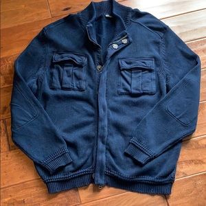 Thaddeus Navy zip up sweater XL